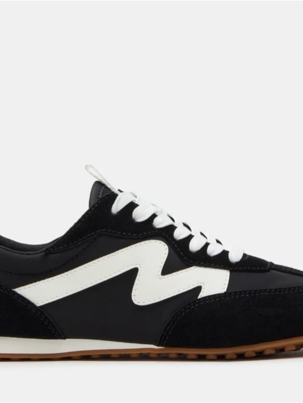 Steve Madden Black and White Women's Retro Runner Sneakers